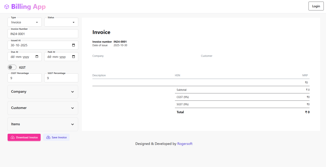Billing App